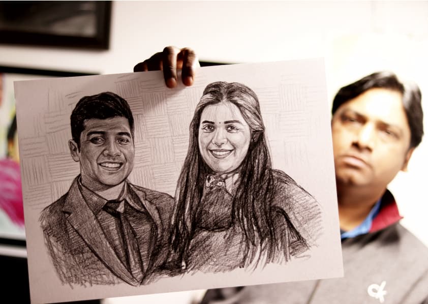 portrait painting artist in delhi, sketch artist delhi